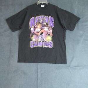 Vintage Baltimore Ravens T-Shirt XL 2001 Super Bowl Champions Single Stitch Tee